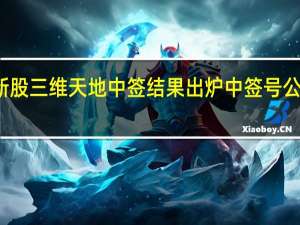 新股三维天地中签结果出炉 中签号公布一览