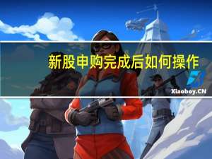 新股申购完成后如何操作