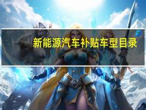 新能源汽车补贴车型目录