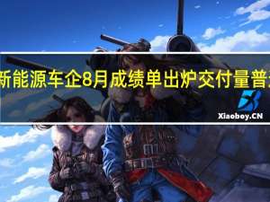 新能源车企8月成绩单出炉 交付量普遍攀升