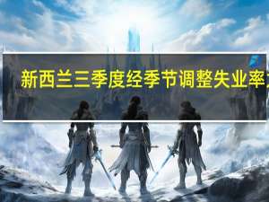 新西兰三季度经季节调整失业率为3.9%与预期一致