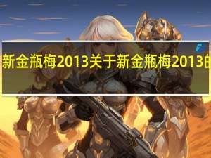 新金瓶梅2013 关于新金瓶梅2013的介绍