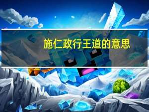施仁政行王道的意思
