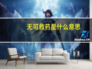 无可救药是什么意思