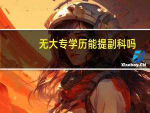 无大专学历能提副科吗