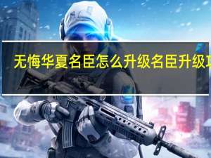 无悔华夏名臣怎么升级 名臣升级攻略