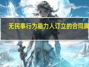 无民事行为能力人订立的合同属于