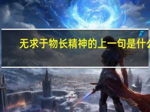 无求于物长精神的上一句是什么