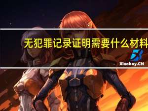 无犯罪记录证明需要什么材料