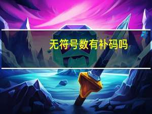 无符号数有补码吗