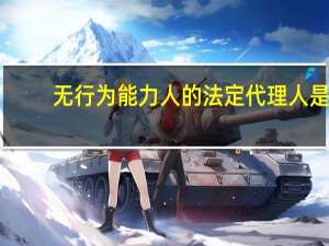 无行为能力人的法定代理人是