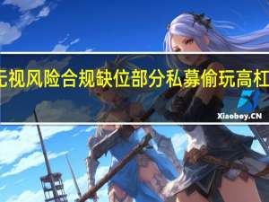 无视风险 合规缺位 部分私募偷玩高杠杆游戏