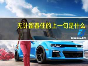 无计留春住的上一句是什么