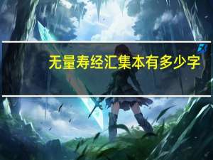 无量寿经汇集本有多少字