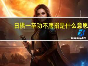 日拱一卒功不唐捐是什么意思