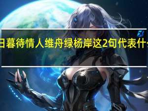 日暮待情人维舟绿杨岸这2句代表什么意思