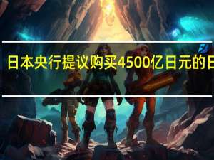 日本央行提议购买4500亿日元的日本3-5年期国债