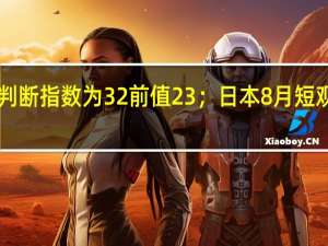 日本8月短观非制造业景气判断指数为32前值23；日本8月短观制造业景气判断指数为12前值3