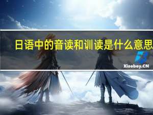 日语中的音读和训读是什么意思啊