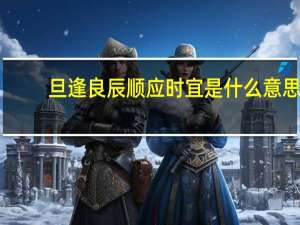 旦逢良辰顺应时宜是什么意思