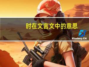 时在文言文中的意思