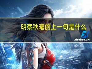 明察秋毫的上一句是什么