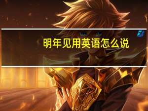 明年见用英语怎么说