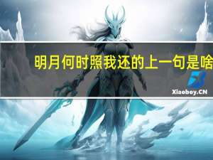明月何时照我还的上一句是啥（明月何时照我还的上一句）