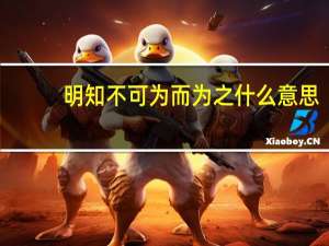 明知不可为而为之什么意思