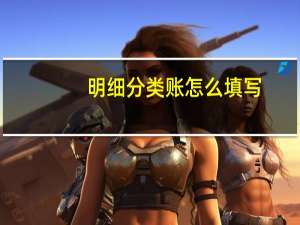 明细分类账怎么填写