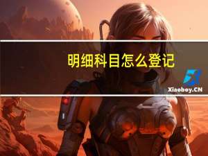 明细科目怎么登记