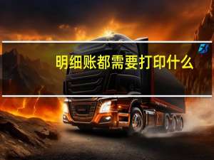 明细账都需要打印什么
