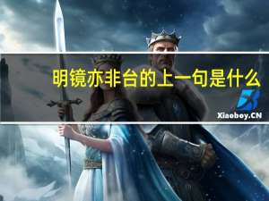 明镜亦非台的上一句是什么