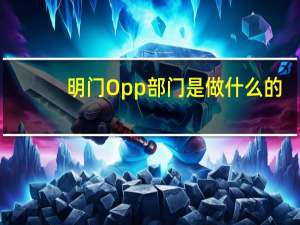 明门Opp部门是做什么的