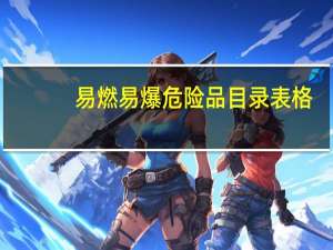 易燃易爆危险品目录表格（易燃易爆危险品目录）