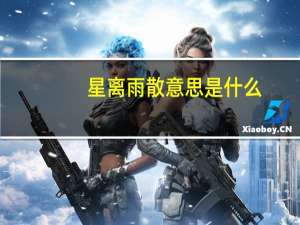 星离雨散意思是什么