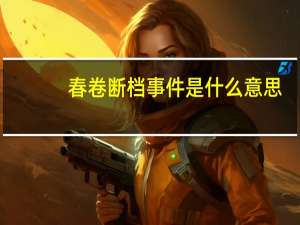 春卷断档事件是什么意思？