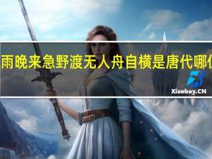 春潮带雨晚来急野渡无人舟自横是唐代哪位诗人的诗句