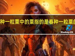 春种一粒粟中的粟指的是 春种一粒粟的粟是指