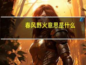 春风野火意思是什么