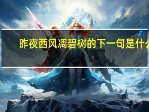 昨夜西风凋碧树的下一句是什么