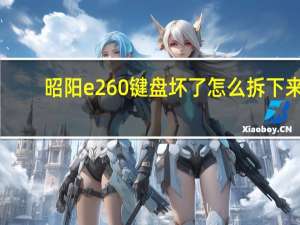 昭阳e260键盘坏了怎么拆下来（昭阳e260）