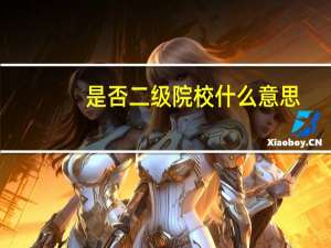 是否二级院校什么意思