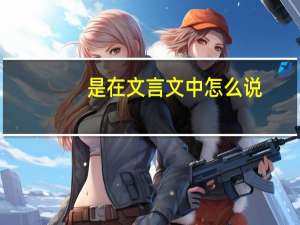 是在文言文中怎么说