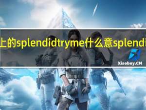 显示器上的splendidtryme什么意 splendid是什么意思