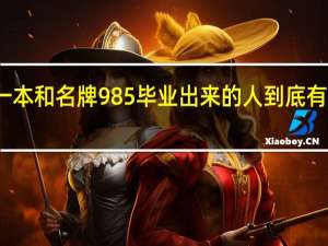 普通一本和名牌985毕业出来的人到底有多大的差距。10