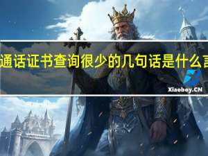 普通话证书查询 很少的几句话是什么言什么语