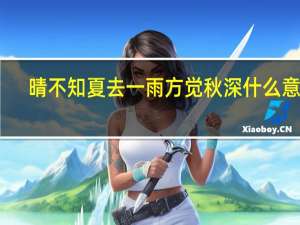晴不知夏去一雨方觉秋深什么意思
