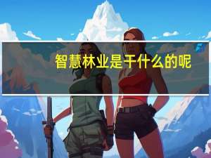 智慧林业是干什么的呢