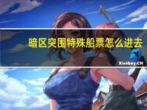 暗区突围特殊船票怎么进去